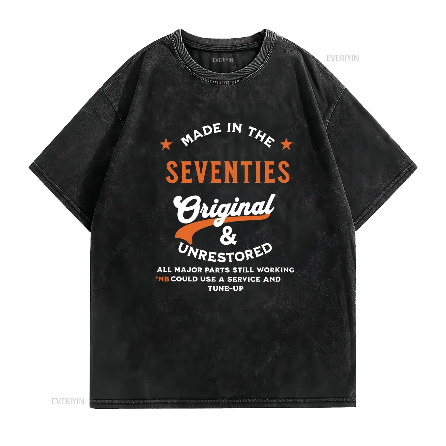 Birthday T Shirt Made In The Seventies 55th 50th 70's Decade  vintage Washed Top For Everyday Wear Soft Unisex Casual