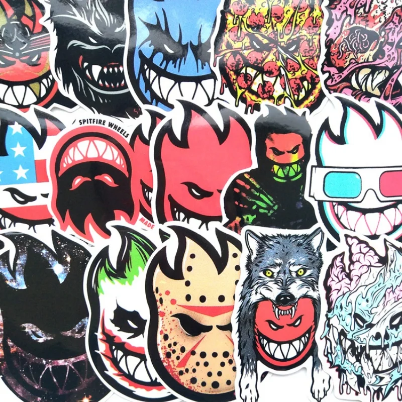 18PCS Fire Spitfire Comics Funny Graffiti Stickers Decals Vinyl Room Laptop Skateboard Pitcher Guitar Journal Deco Stickers Toy