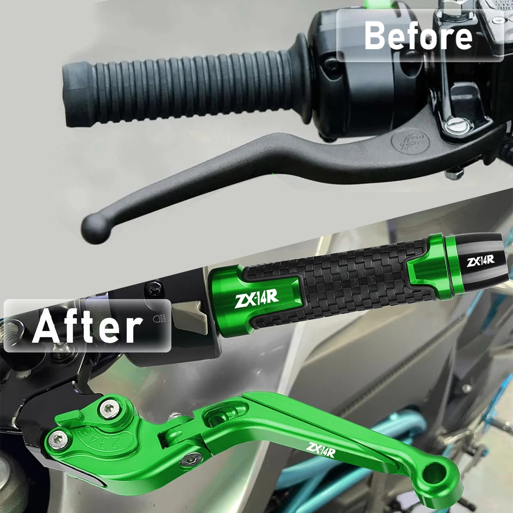 For KAWASAKI ZX14R ZX 14R 2006-2016 2015 Motorcycle Accessories Adjustable Brake Clutch Lever Handle Bar Hand Grips Ends ZX 14 R