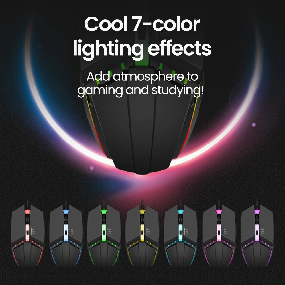 Olaf Mouse USB Wired Gaming Mouse 3 Level DPI Colorful Lighting Mechanical Mouse For Desktop PC Notebook Computer Home Office
