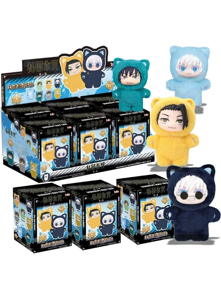 NEU auf Lager: Jujutsu Kaisen Blind Box Plüschfiguren – Vinyl-Plüsch-Minifiguren mit Katzenohren, Anime-Plüsch-Sammelgeschenkset 1