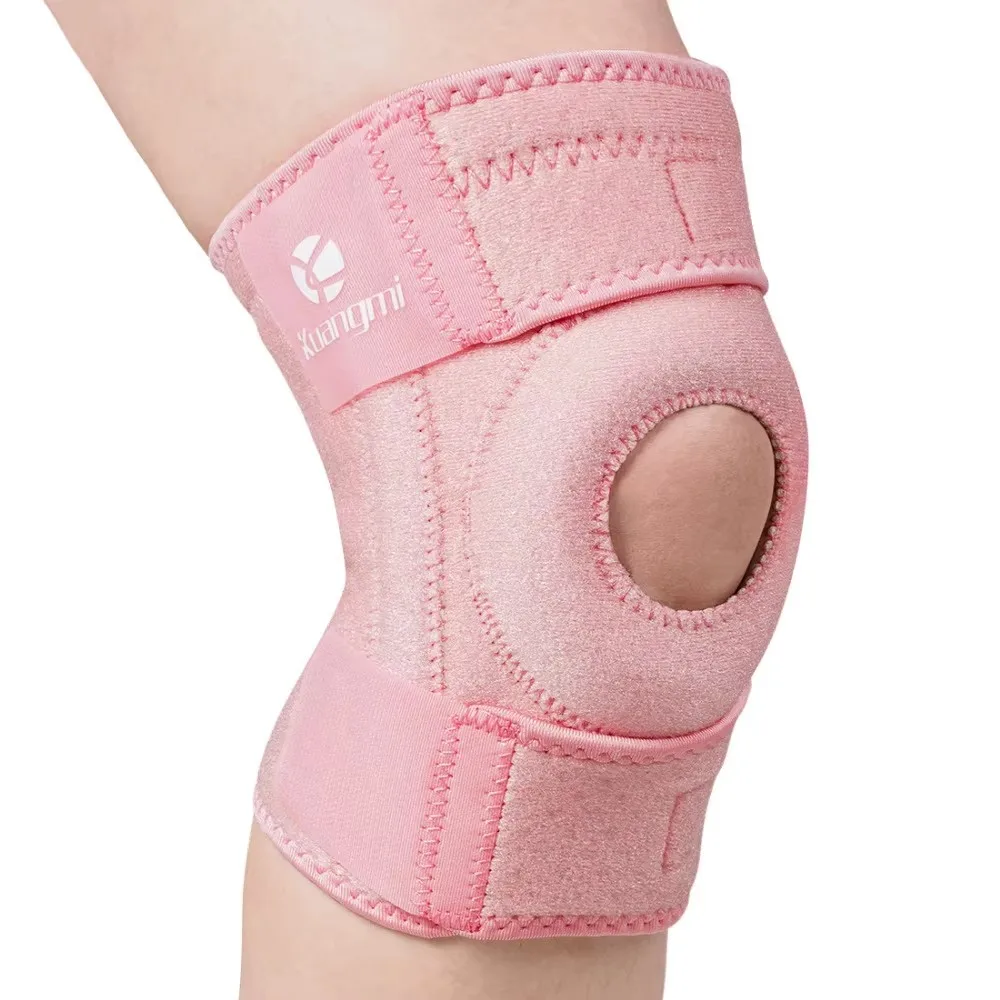 Kuangmi 1 PC Adjustable Breathable Knee Brace Open Patella Knee Pads Neoprene Knee Support Stabilizer Sports Kneepad Protector