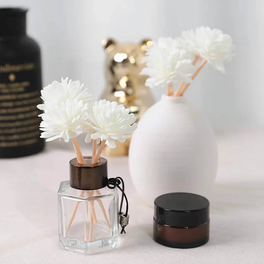 10pcs Aroma Diffusing Stick and White Foam Flower Combination, Aromatherapy Flower Diffusing Stick, Fiber Stick Essential - view 4