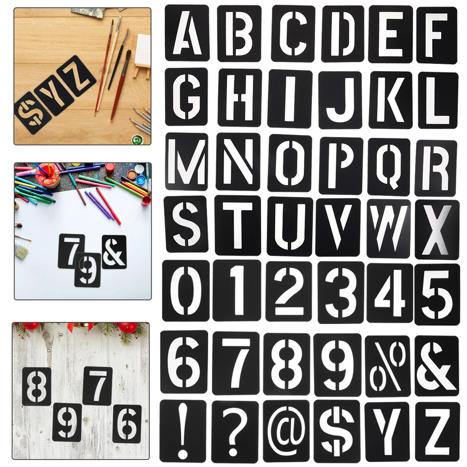 

1Set Plastic Letter Templates Durable Flexible Washable Reusable Stencils for Painting Wood Fabric Paper Crafts