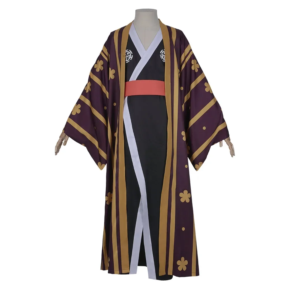 Trafalgar Law/Trafalgar D Water Law Cosplay Costume Kimono Robe Full Suit Outfit Halloween Carnival Costumes