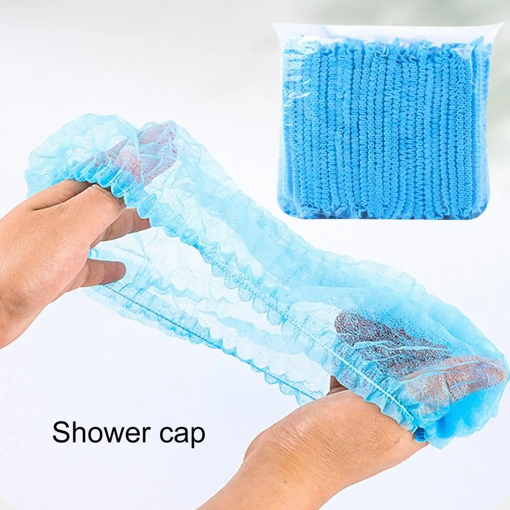 100Pcs/Bag Dust Strip Hats Practical Disposable Non Woven Fabric Hats Breathable Disposable Hair Hats Beauty Accessories image 5