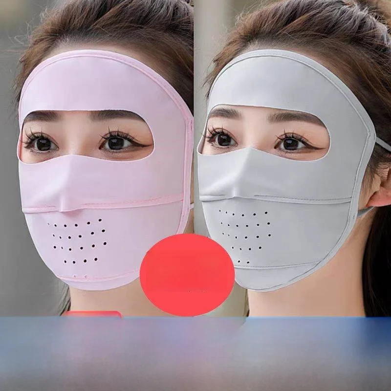 

Ice Silk Sun Protection Mask Women's Summer Full Face Thin Sunscreen Outdoor Cycling Face Cover Breathable Modal Fabric