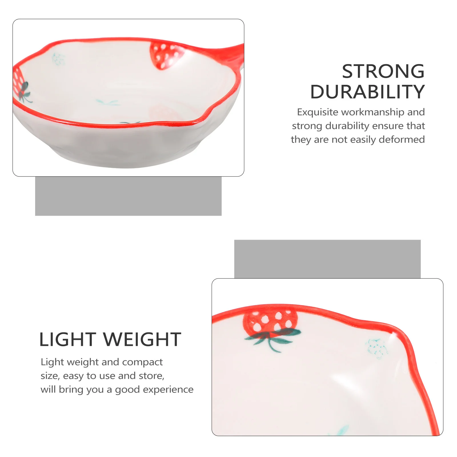 

2Pcs Lightweight Ceramic Flavor Sauce Dishes Smooth Edges Small Seasoning Plates for Dinner Condiments