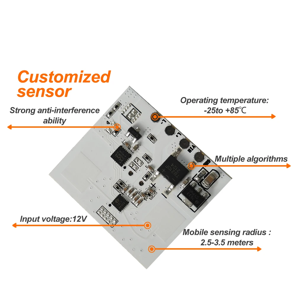 

50PCS 10GHz Short-range Microwave Radar Sensing Module Can Choose Two Working Modes: Human Movement Sensing And Waving Gesture S
