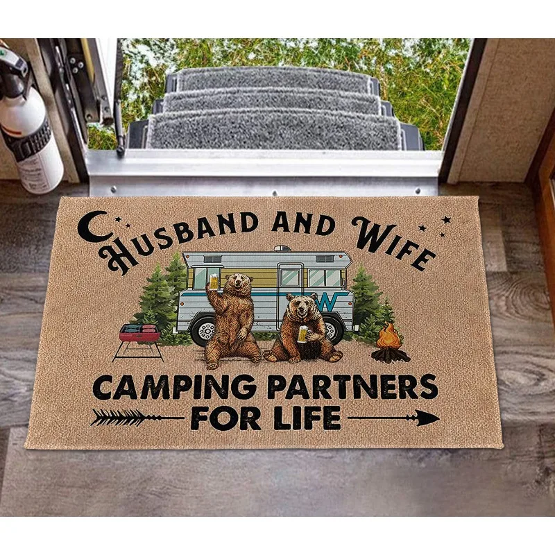 Camping RV Printed Door Mats Are Non Slip Machine Washable Indoor Outdoor Carpets Bathrooms Kitchens Home Decor and Door Mats