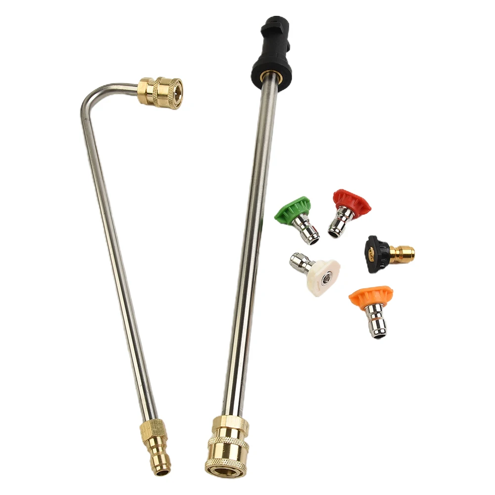 /5 /Nozzles /Set 1/4 Inch Angled Extension Wand For K2-7 Pressure Washer Gutter Roof Cleaning Stainless Steel Accessories
