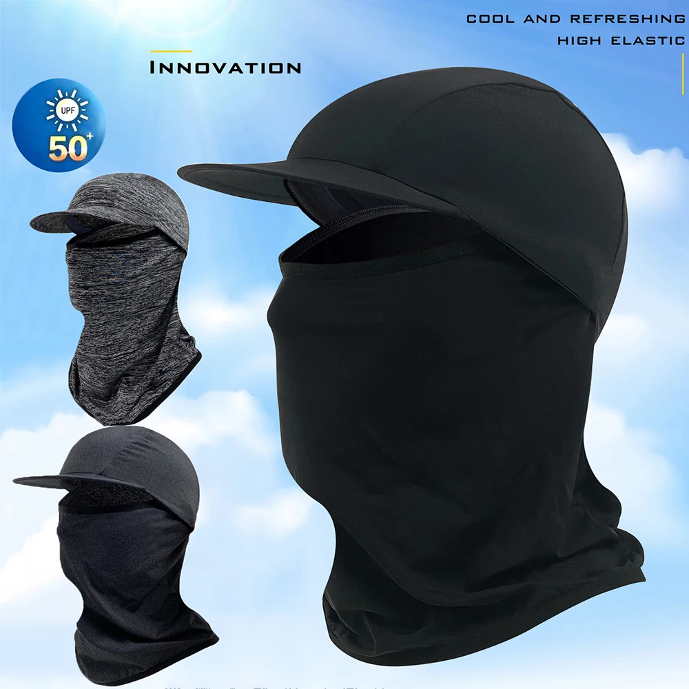 

Sunscreen Face Cover Sun Hood Hat UV Protection Ice Silk Headgear For Men Women Cycling Climbing Running Sunscreen Riding Hood