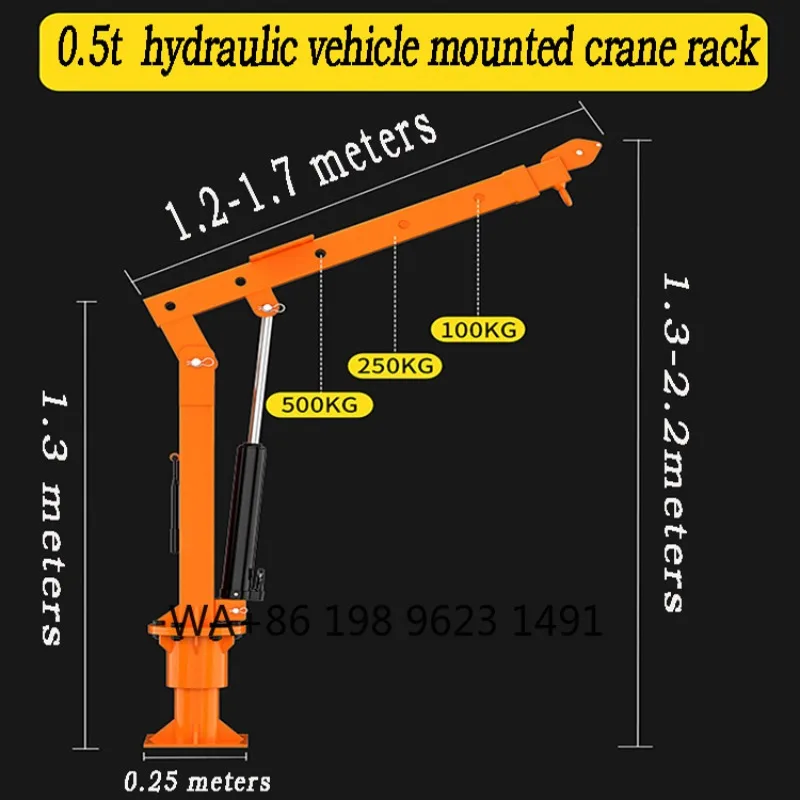 1.5Ton Portable Electric Mini Wire Rope Crane  Hydraulic Truck Mount Lifting Crane for Warehouse Construction Garage