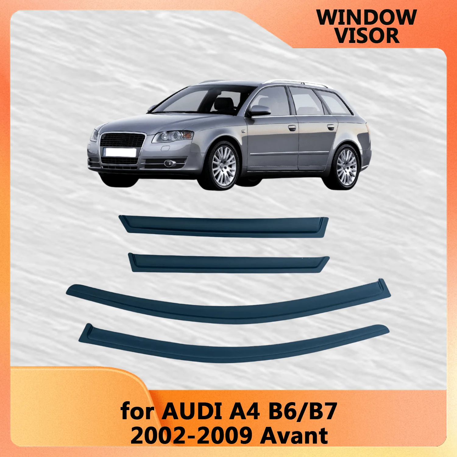 

Wind Deflectors Rain Guards Door Visor Window Visor for AUDI A4 B6 B7 8E 8H Avant 2002 2003 2004 2005 2006 2007 2008 2009
