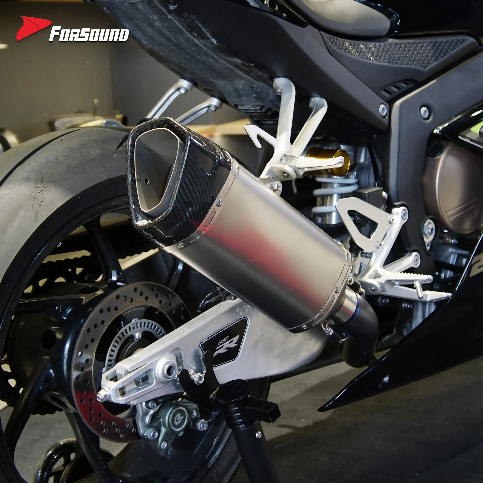 Forsound Factory Wholesale Price ZXJC 820RR Titanium Exhaust Valved Muffler with Mid Pipe Resonator