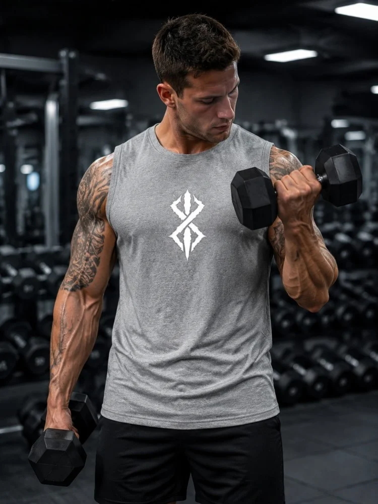 Men's summer sports quick-drying vest,silk-like fabric, non-slippery, sleeveless shirt, running and fitness training elastic top
