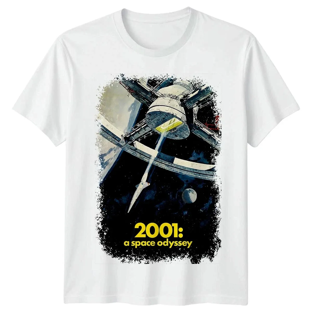 Custom Top Classic Retro Science Fiction Film 2001 A Space Odyssey Graphic Print T-shirt Men Women Oversized Cotton Homewear