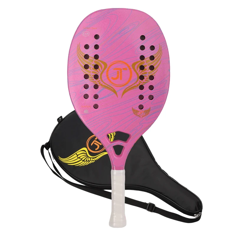 

Tennis Racquet Beach Tennis Racket Full Carbon Fiber Professional EVA Tennis Rackets Women Pink with Protective Bag Cover