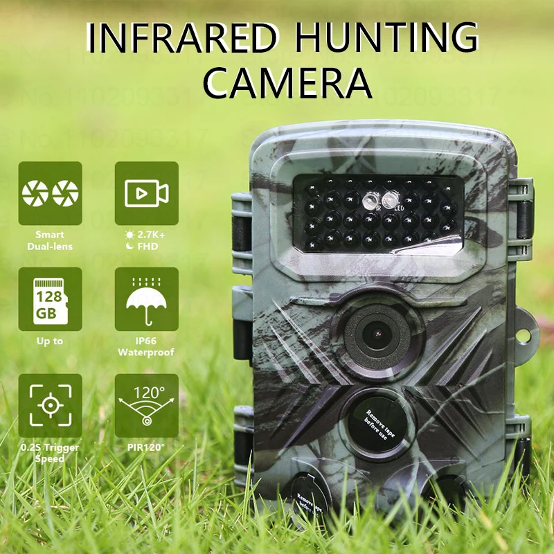 Telecamere da trail 58MP 2.7K con visione notturna a infrarossi da 940nm Telecamera da caccia selvaggia all'aperto per il monitoraggio e la esplorazione della fauna selvatica PR3000