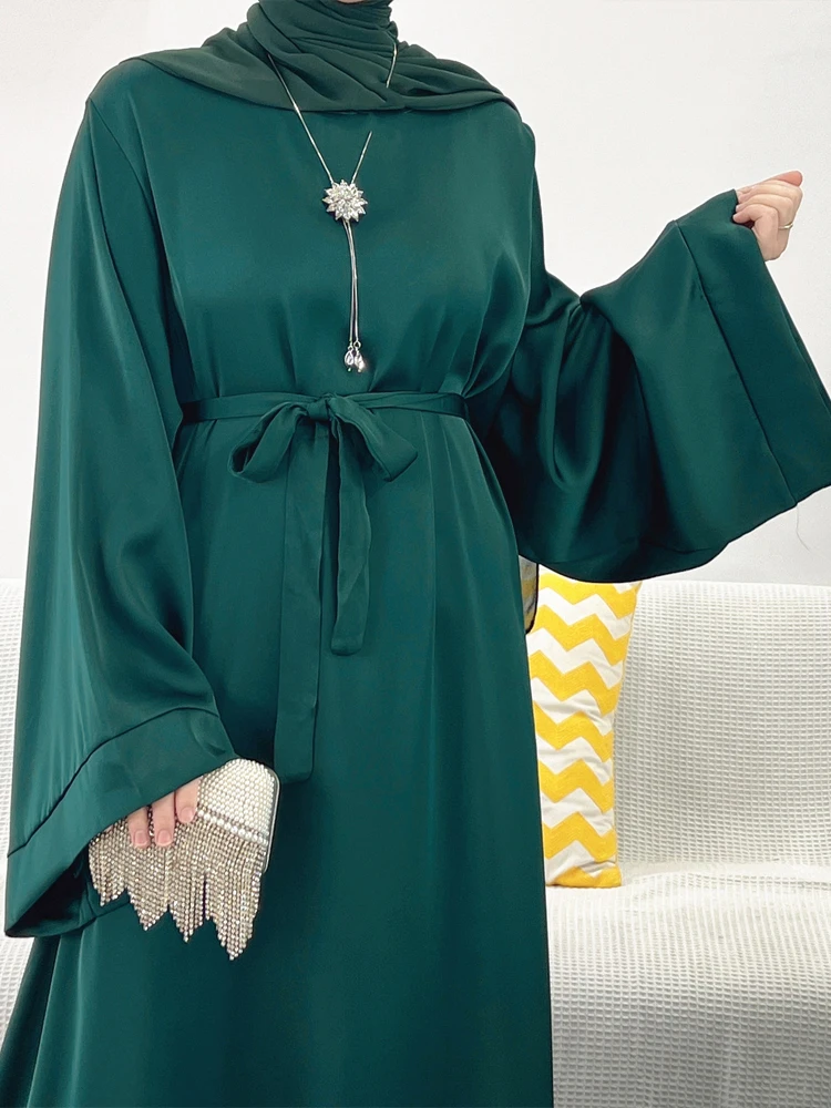 Imagem -05 - Abaya Lisa para Mulheres Muçulmanas Veste Modesta Roupas Islâmicas Dubai Turquia Roupas Hijabi Ramadan Casual Eid Kaftan sem Lenço