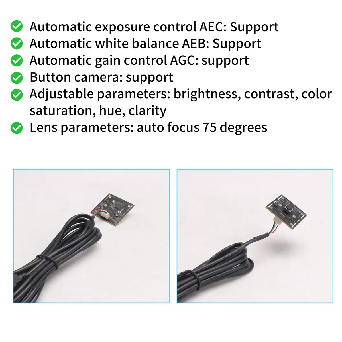 HowAA87 Autofocus Camera Module 8MP CMOS IMX179 Sensor HD 4K 3264 X 2448 Mjpeg Mini USB2.0 Webcam Board for Linux, Windows