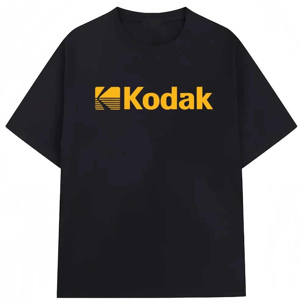 T-shirt à imprimé rétro 100% coton pour adultes de la marque Kodak, pour l'été, streetwear, chemise 