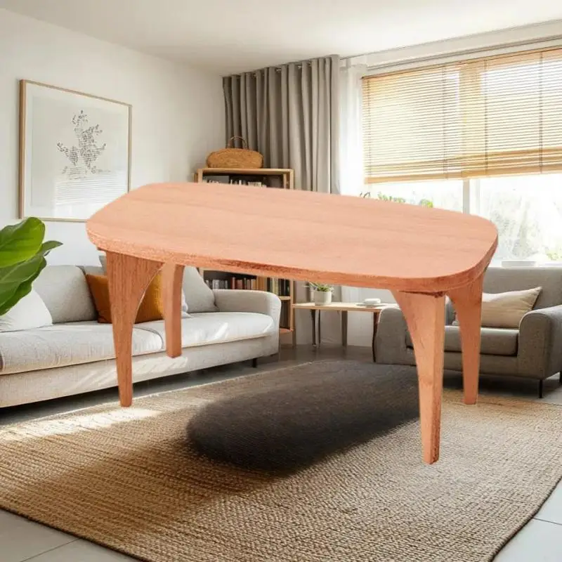 Appealing Miniature Cherry Wood Coffee Table Desk for Dollhouses; Kids Pretend Play Toy, DIY Model Furniture Ornaments