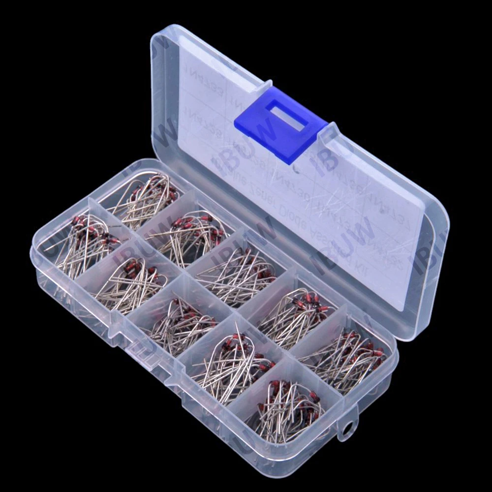 10Value 5.6V 6.2V 6.8V 200PCS 1N4728~1N4737 1W Zener Diode Kit 3.3V 3.6V 3.9V 4.3V 4.7V 5.1V 7.5V