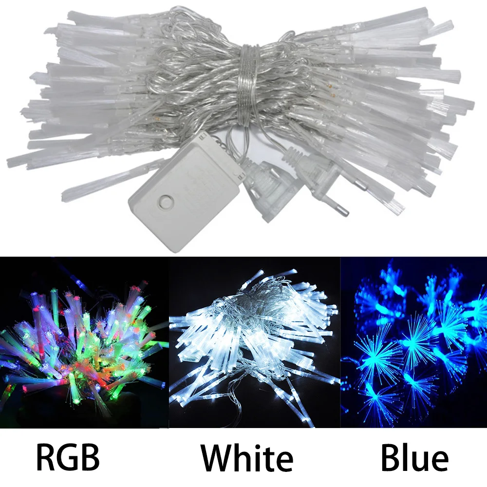Optical Fiber Firefly LED String 10M 100LED Outdoor String Fairy Lights Holiday Bedroom Home Party Christmas Tree