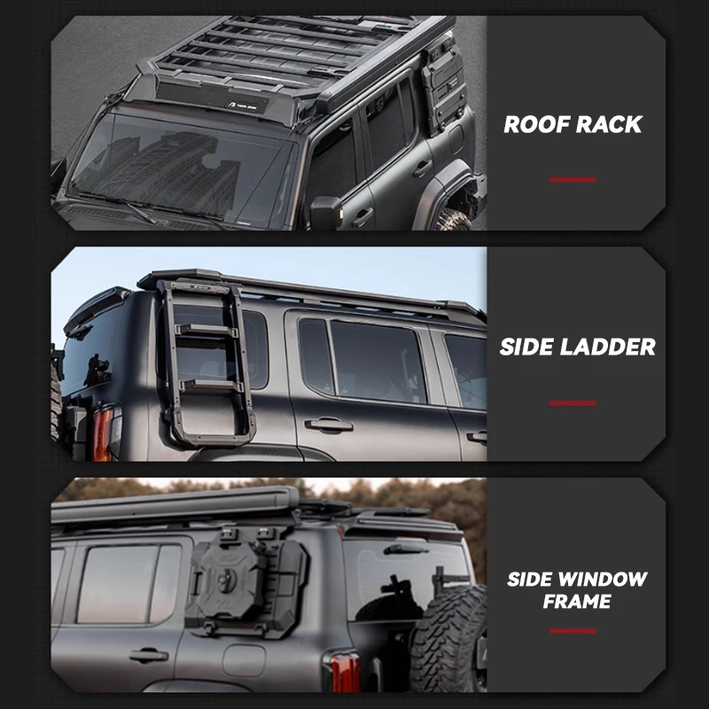 GWM Tank 300 Ark Edition 3-Piece High-Quality Accessories Set with Side Ladder Roof Rack And Side Window Frame