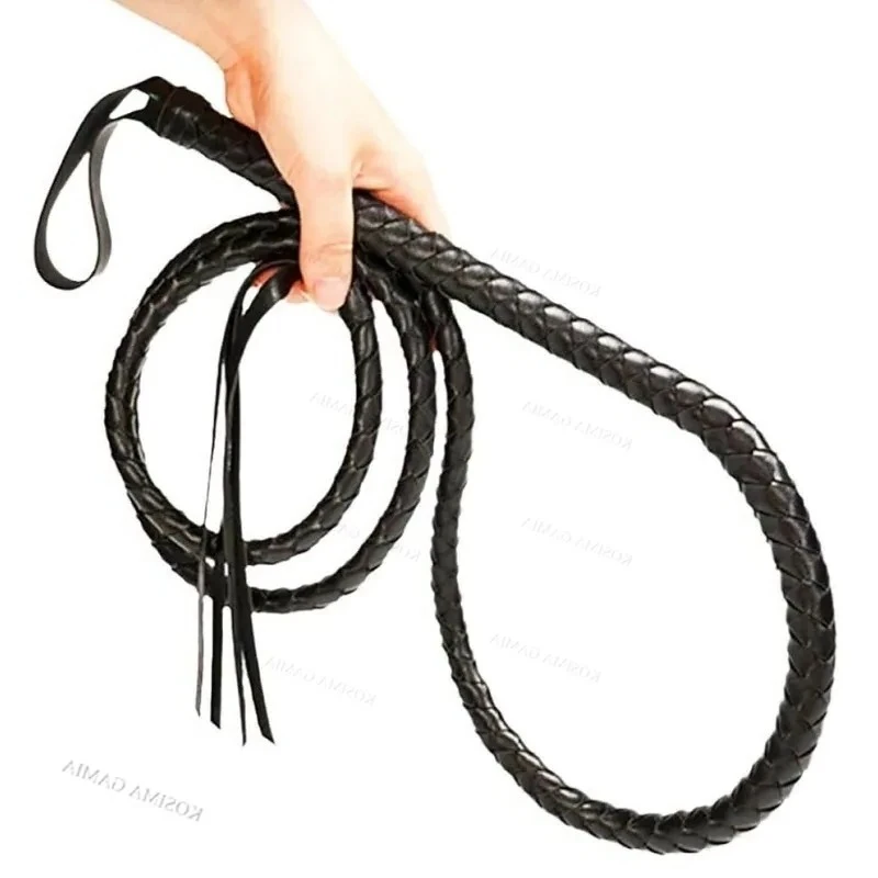 Circus Trainer Whip 1.8m Synthetic Leather PU Leather Prop Whip For Western Cowboy Role Play Performance Stage Costume Accessory