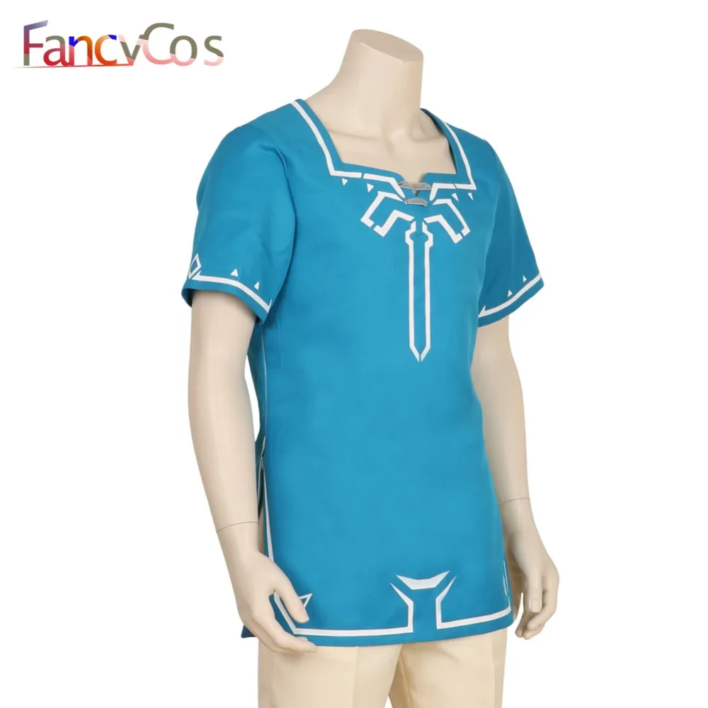 Halloween Link Tunic BOTW Breath of The Wild Link Blue Top Costume Cosplay Blue Coat Blue Shirt Game Anime Japanese image 3