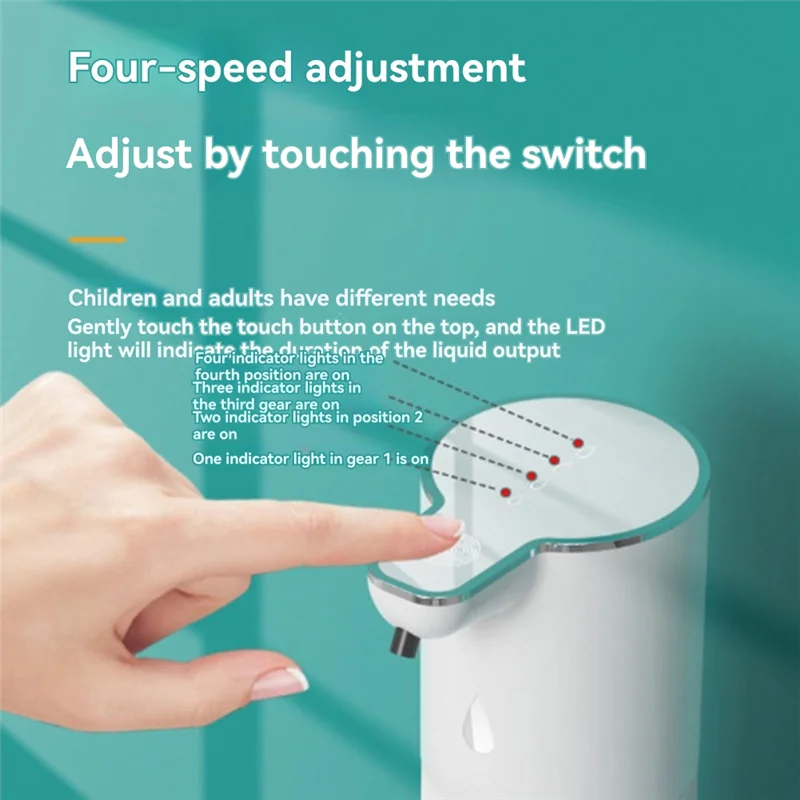موزع صابون كهربائي قابل لإعادة الشحن لسطح المكتب مقاوم للماء مثبت على الحائط مثالي للأطفال والفنادق والحمام والمطبخ المنزلي