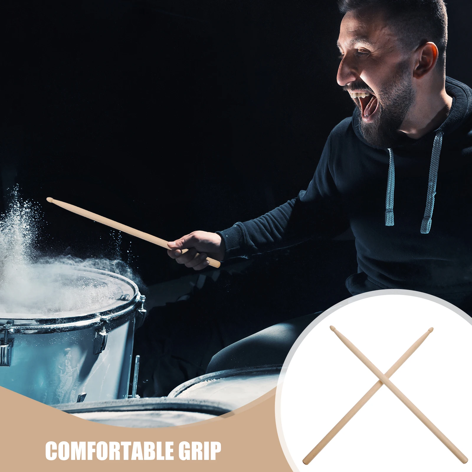 

6 Pcs Lightweight 5A Drumsticks Comfortable Grip Wood Drum Sticks For Drumming Practice And Performance