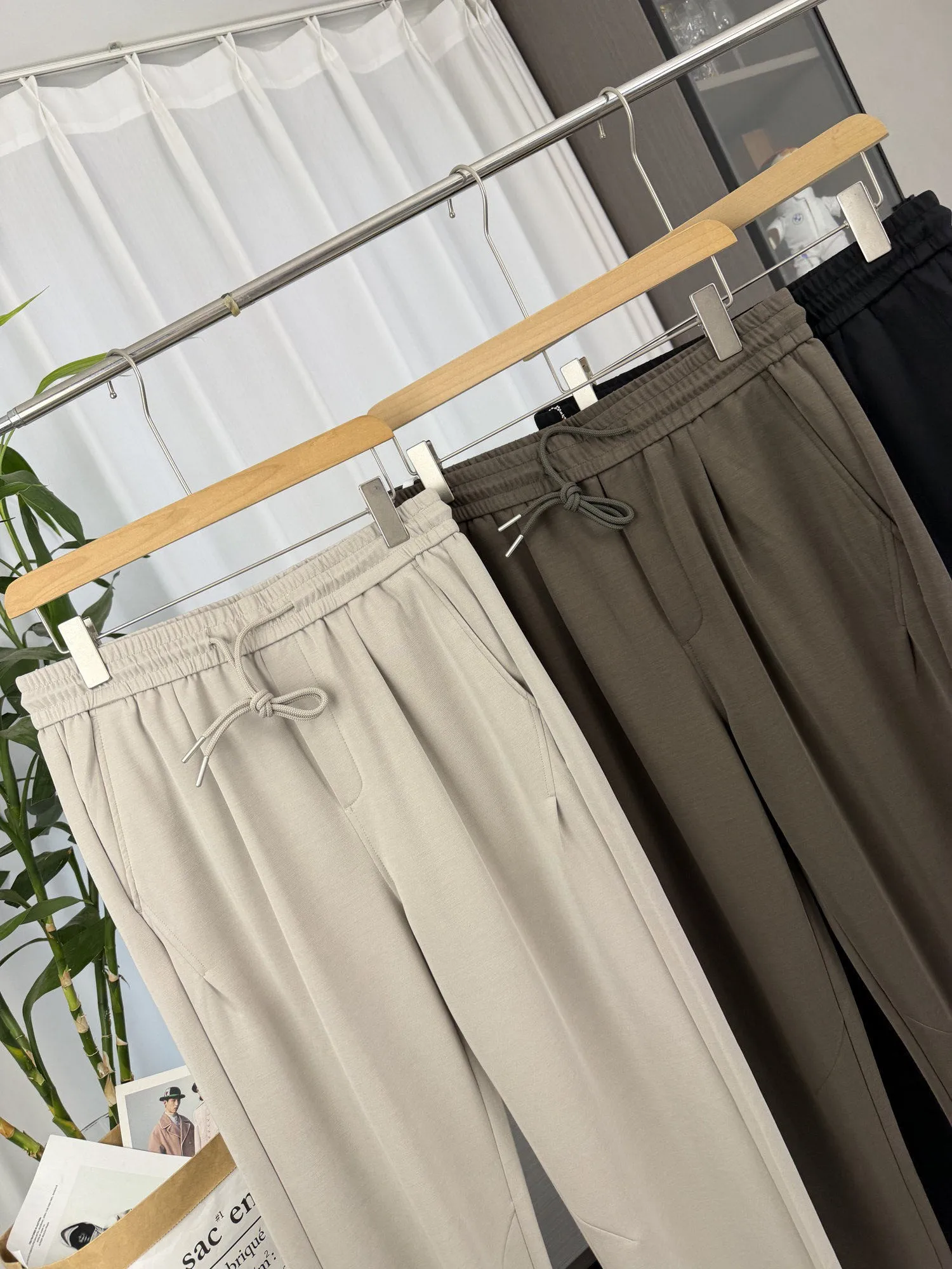 

Men's Casual Straight Leg Pants Spring Commute Sle Four-Way Stretch Mixed Fabric Comfortable Fit Casual Trousers