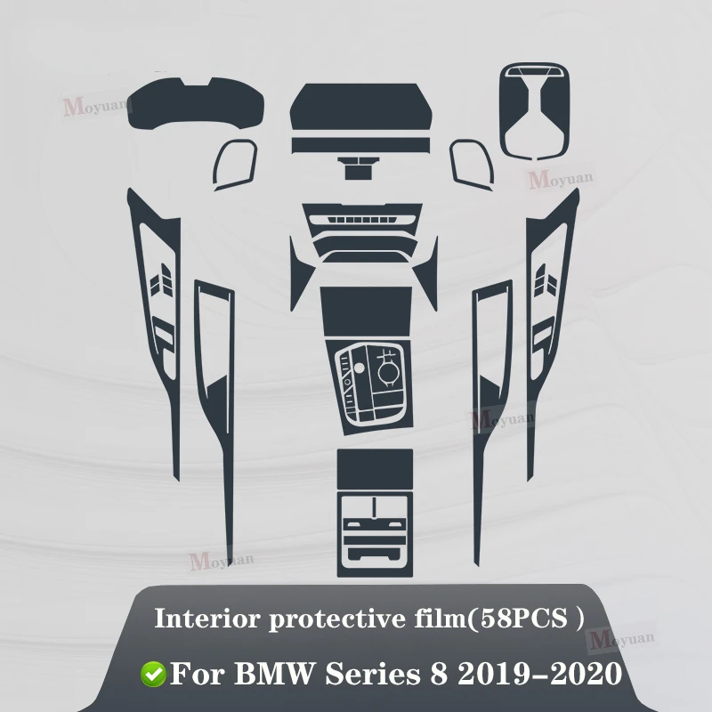 For BMW G14 G15 G16 Series 8 2019 2020Car Interior Center console Transparent TPU Protective film Anti-scratch Repair film Refit
