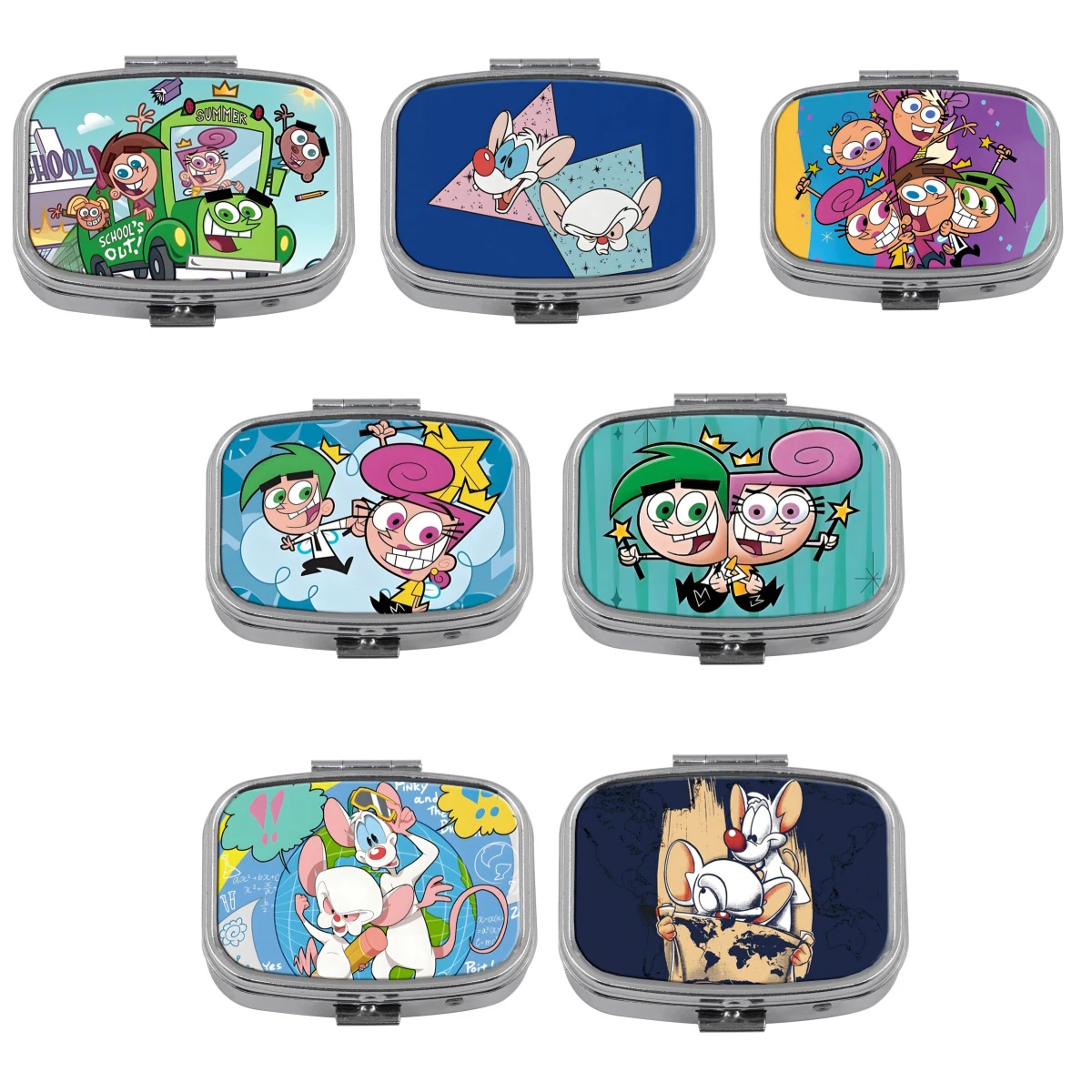 

Cartoon Mouse Pill Box 2-Compartment Medicine Pill Organizer Household Portable Medicine Storage Box Travel Accessories