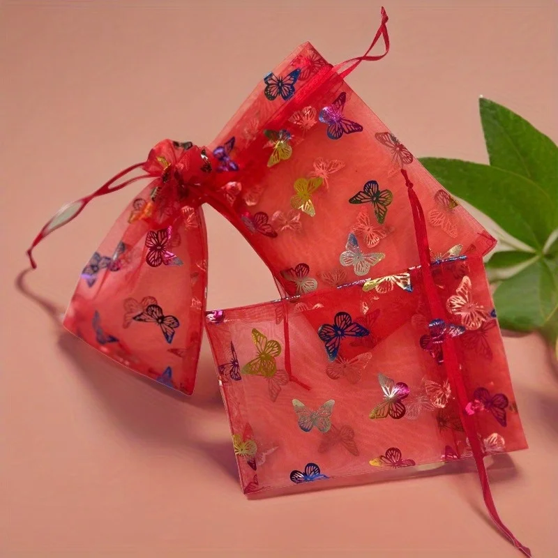12 Pcs High-Quality Sheer Drawstring Pouches for Party Favors, Jewelry, Gifts, and Decoration Storage - Ready To Use