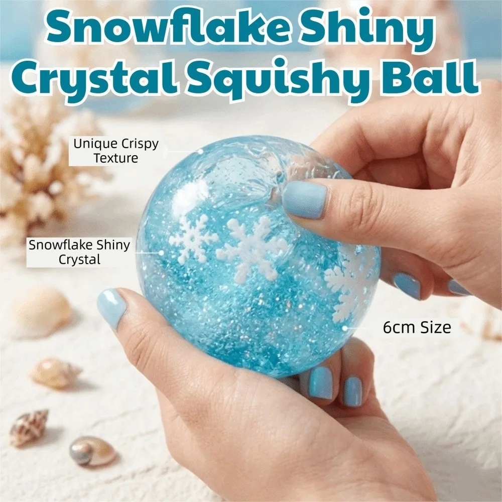 Ocean-themed Crispy Ball Squeeze Soft Crunchy Sound Sensory Fidget Ball Pincher Pinch Non-bounce Round Crispy Squishy Ball