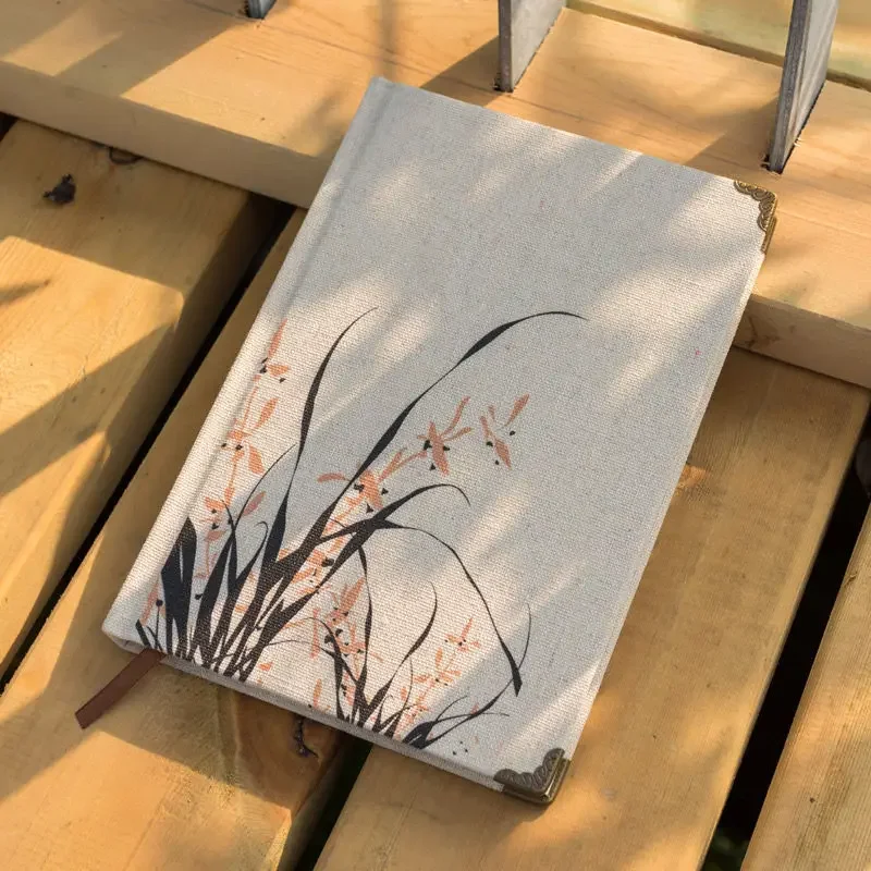 

New products: literary and retro diary linen A5 notebook Chinese style flowers and plants creative gifts