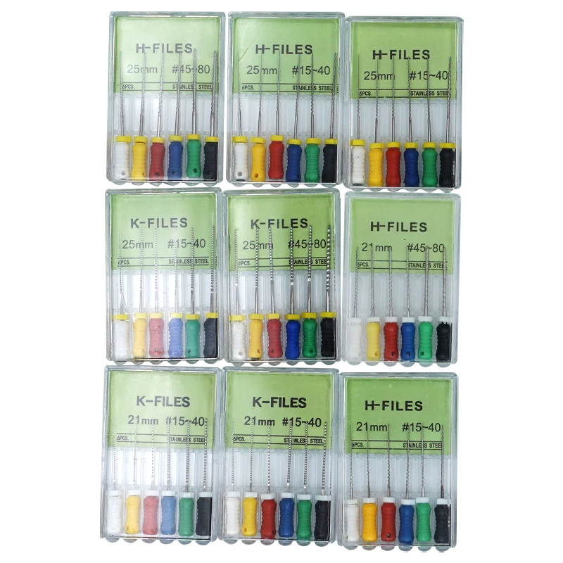 6pcs Oral root canal file, machine nickel titanium root canal file, dental oral treatment equipment, oral consumables
