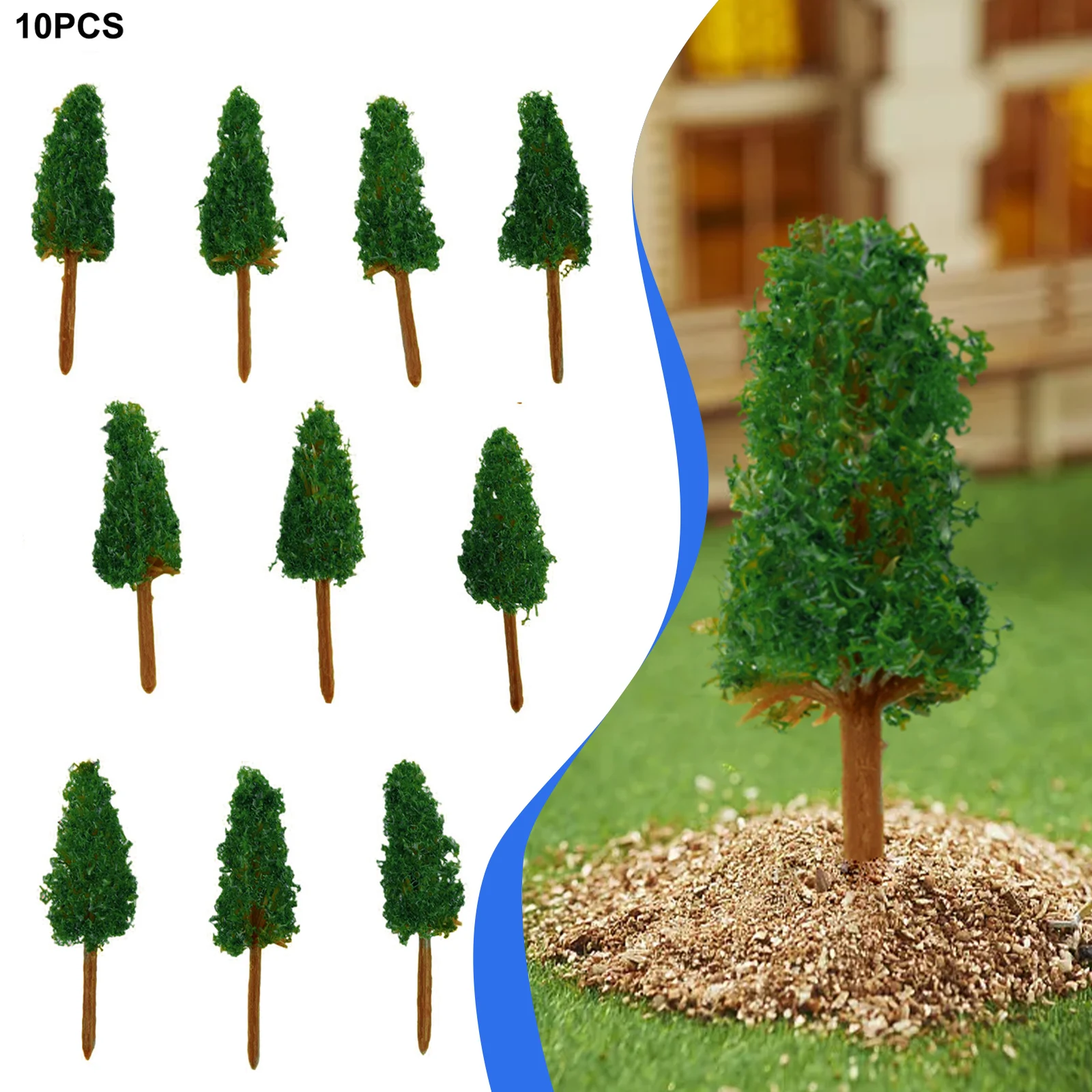 10Pcs Pine Trees 1:25 Model Train Railway Building Model Tree For OO Scale Railroad Layout Diorama Wargame Garden Decoration