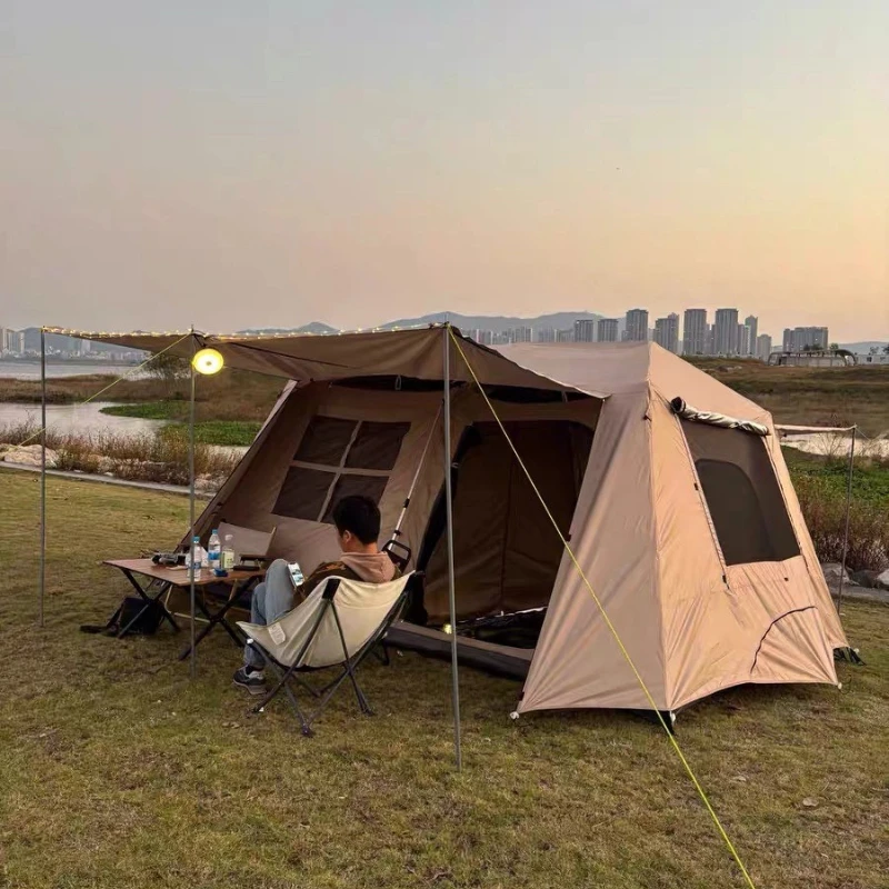 

13 Square Meters Tent Outdoor Camping Overnight Quick Set Automatic Tent Complete Camping Equipment Sunscreen and Rainproof