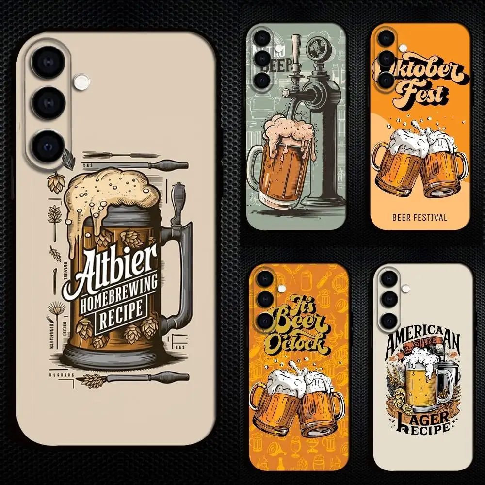 

Beer Alcohol Art Pattern Phone Case For Samsung Galaxy A73,A72,A71,A70,A53,A52,A51,Others Soft Black Cover