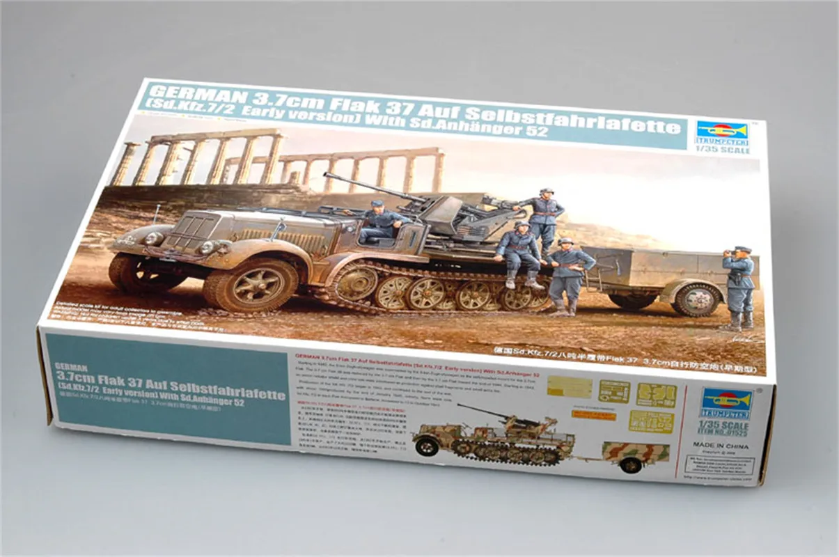 

Trumpeter масштаб 1/35, немецкий 37 мм Flak 37 Sd.Kfz.7/2, ранняя версия, военная пластиковая сборка, модель здания # 01525