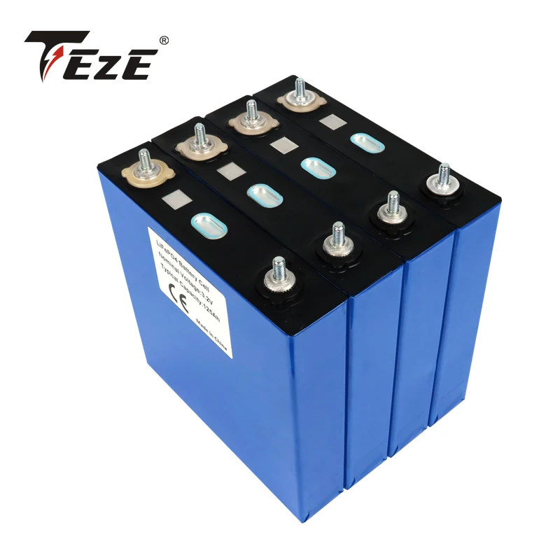 TEZE 4-16PCS 3.2V 125Ah Lifepo4 Battery Grade A 120AH DIY 12V 24V 100% Power for RV Golf Carts Energy Storage Bateria EU NO VAT