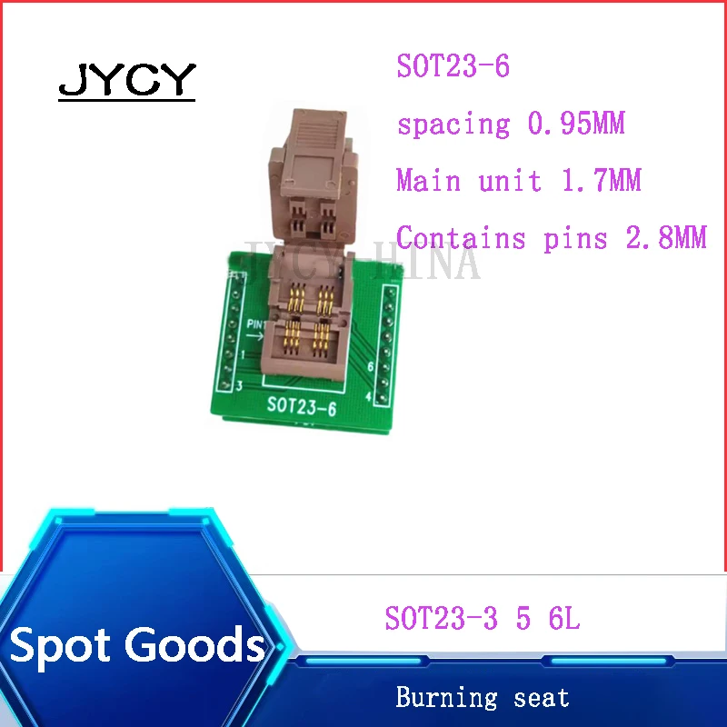 Chip burning seat  SOT23-3 5 6L SOT23-6 Test socket gold-plated aging socket Socket body width 1.7MM