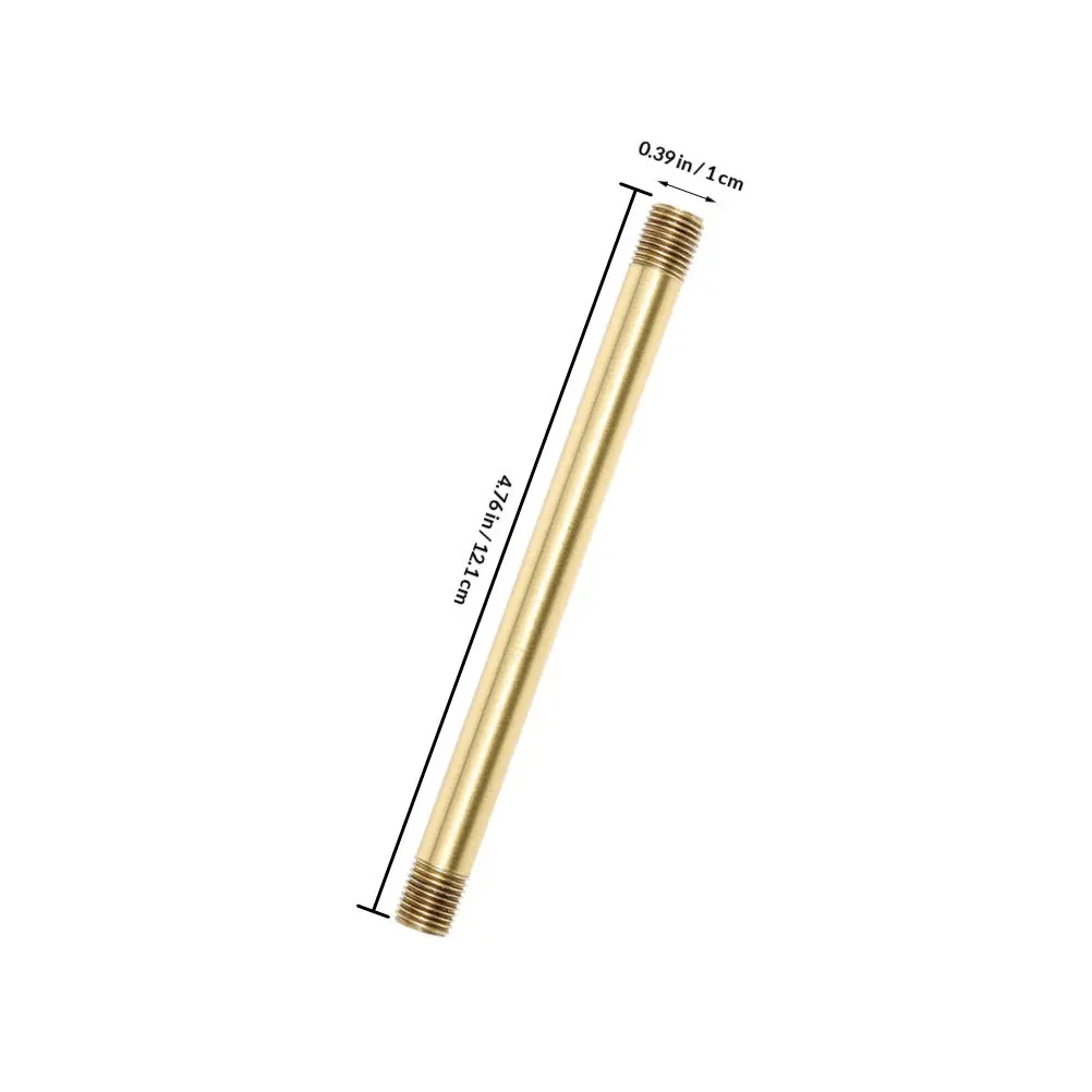 2Pcs Lamp Connector Tube Pure Copper Hollow Straight Pipe Double Thread M10 for Wall Lamps Pendant Light Repair Parts