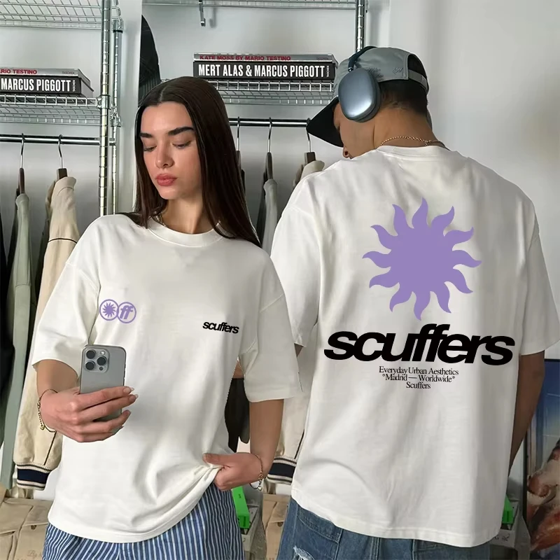 2025 South America New Trendy Printed Scuffers Men Tshirt Women Surf Vacation T-shirt Luxury Brands Street Short Sleeves Top Tee