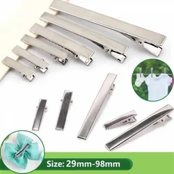 100-25Pcs 29-97mm Flat Metal Single Prong Alligator Hairpin Clip Base for DIY Hair Clips Jewelry Making Accessories